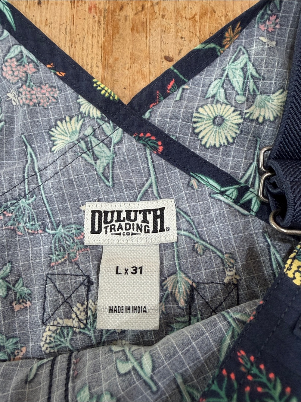 Duluth Trading Co Navy Floral Pocket Overalls - Picture 2 of 8